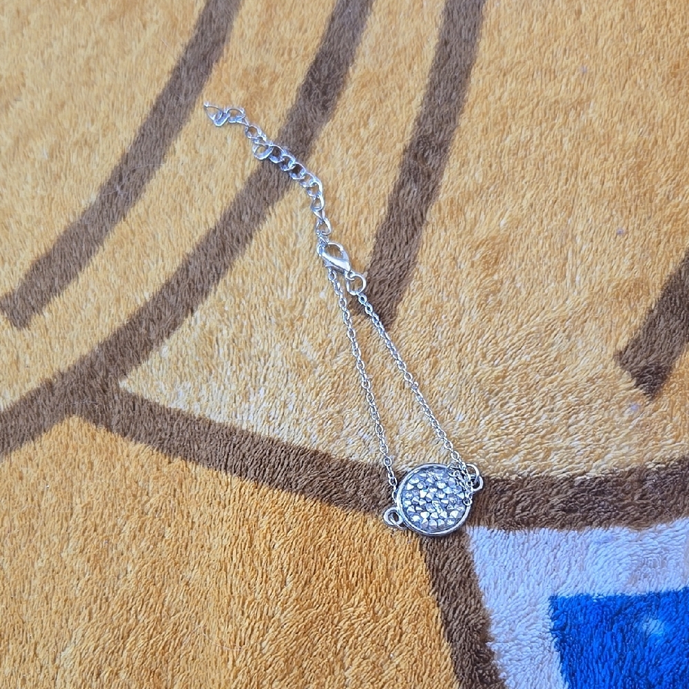 Silver Chain Bracelet with Crystal Accents